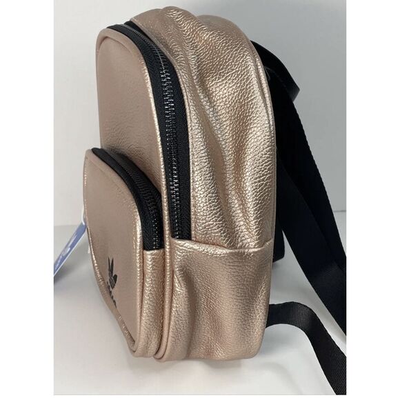 Adidas Originals CM3811 Mini PU Leather Backpack Light Rose Gold Pink New - Picture 5 of 13